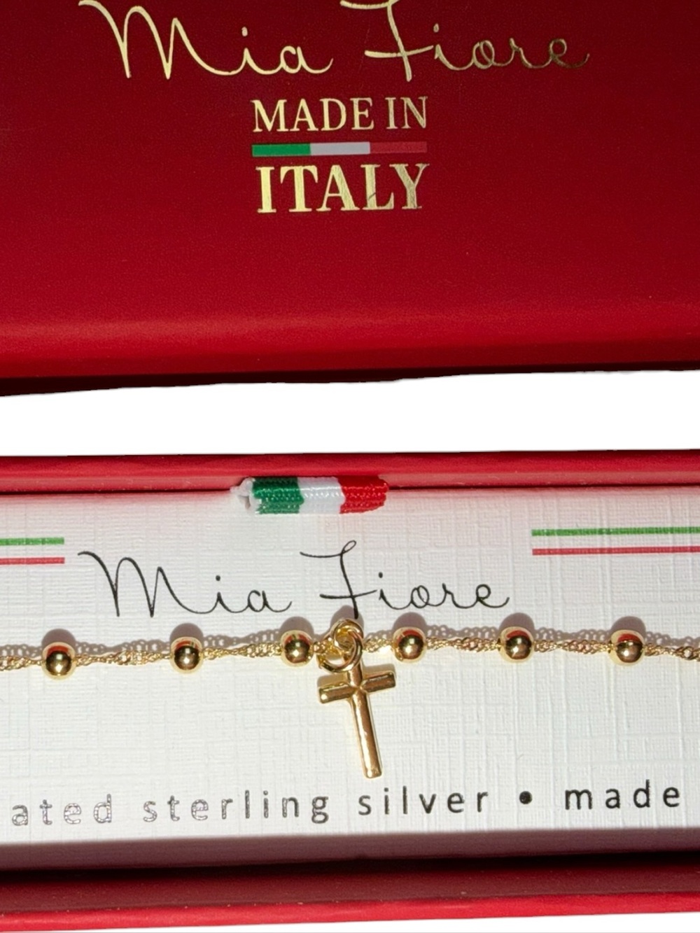 Mia Fiore Gold Cross Beaded Bracelet